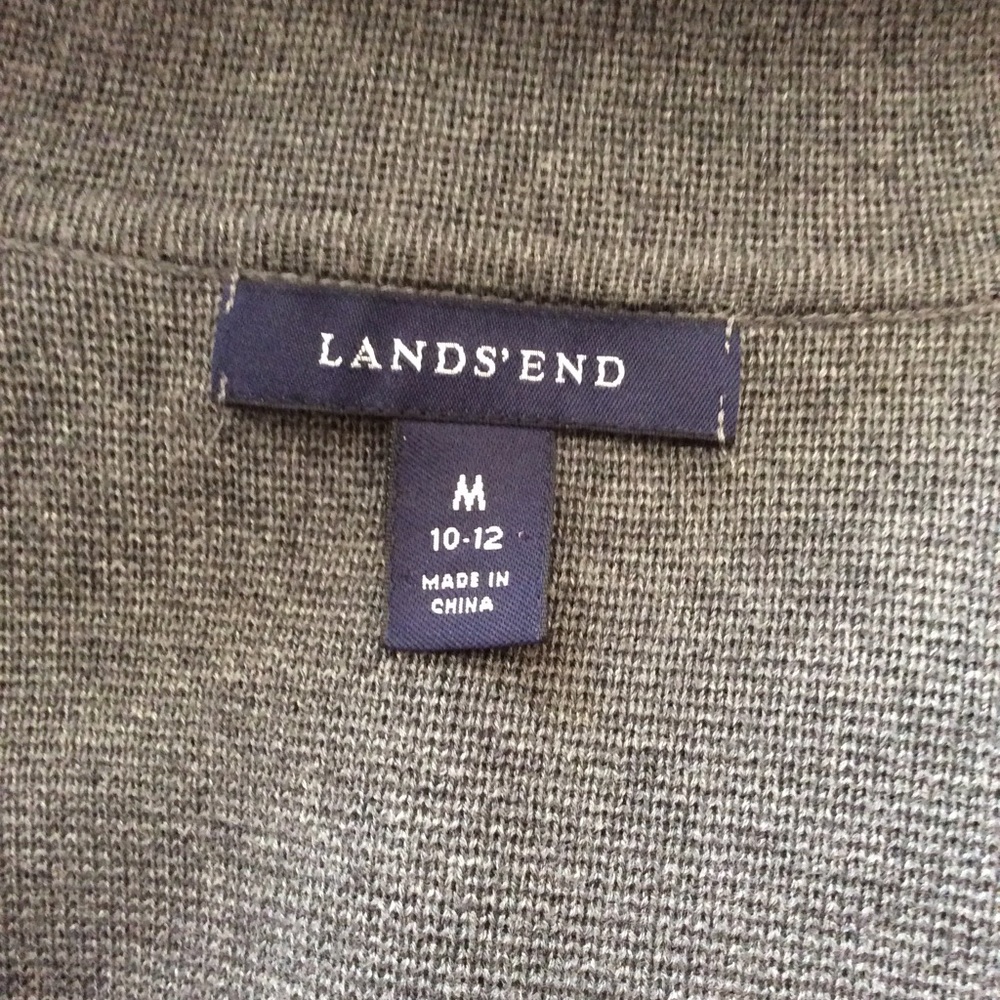 Lands’ End Gray button front sweater Medium - Picture 4 of 5
